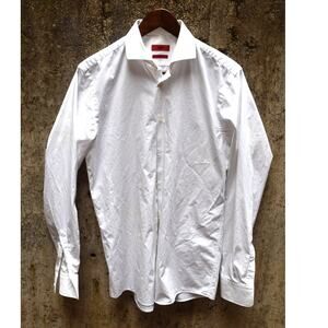 Hugo Boss White Long Sleeve Dress Shirt Slim Fit 15.5